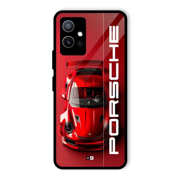 Red Porsche Glass Back Case for Vivo T1 5G