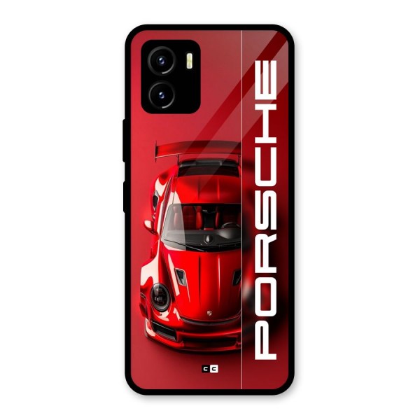 Red Porsche Glass Back Case for Vivo Y15s
