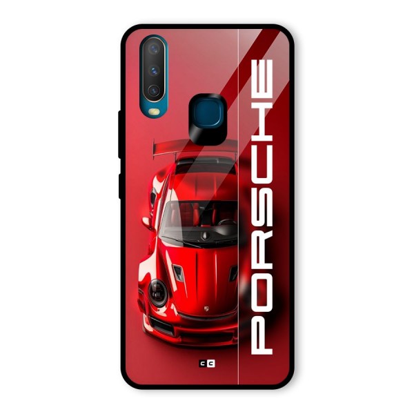 Red Porsche Glass Back Case for Vivo Y17