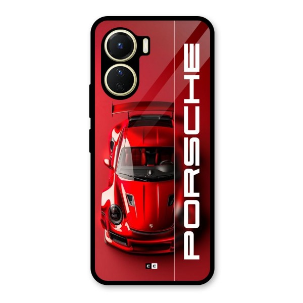Red Porsche Glass Back Case for Vivo Y56