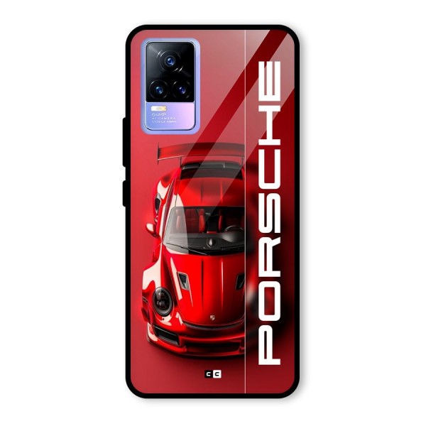 Red Porsche Glass Back Case for Vivo Y73