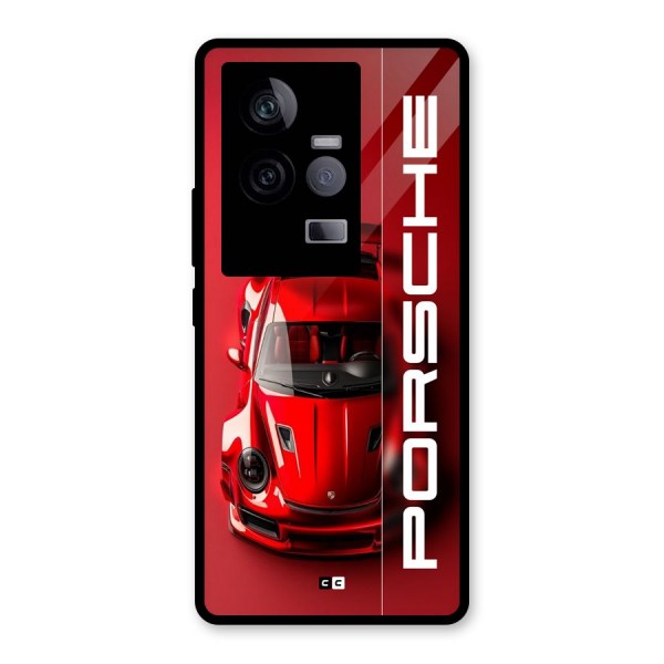 Red Porsche Glass Back Case for Vivo iQOO 11 5G
