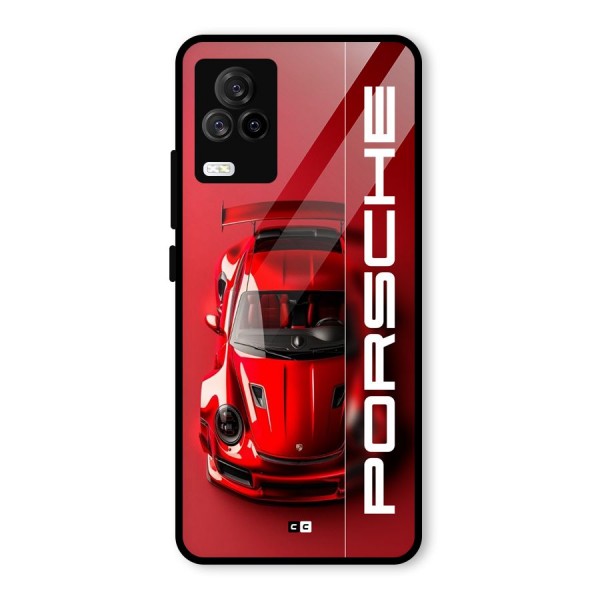 Red Porsche Glass Back Case for Vivo iQOO 7 Legend 5G