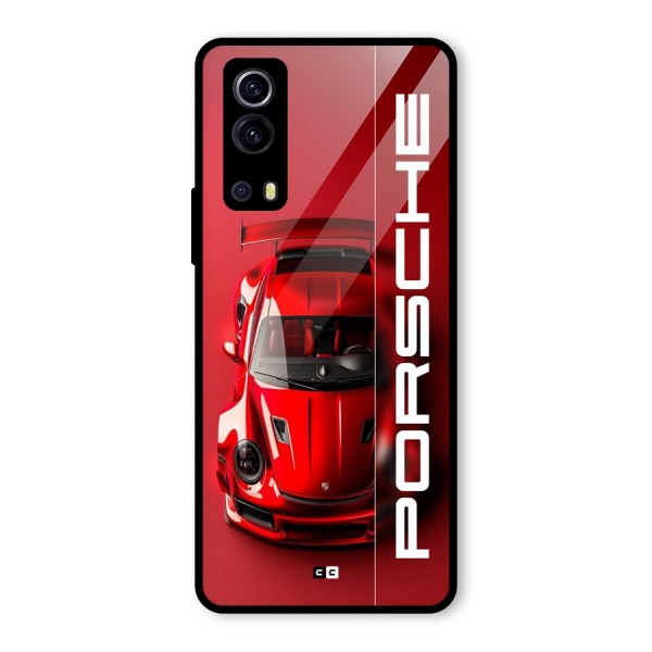 Red Porsche Glass Back Case for Vivo iQOO Z3