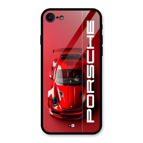 Red Porsche Glass Back Case for iPhone SE 2020