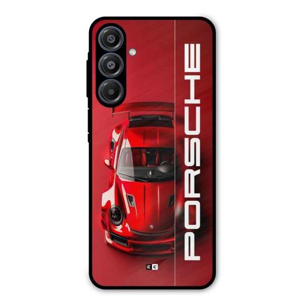 Red Porsche Metal Back Case for Galaxy A16 5G