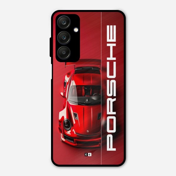 Red Porsche Metal Back Case for Galaxy A25 5G
