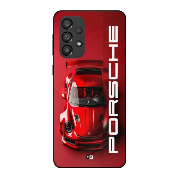 Red Porsche Metal Back Case for Galaxy A33 5G