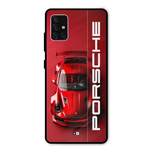 Red Porsche Metal Back Case for Galaxy A51