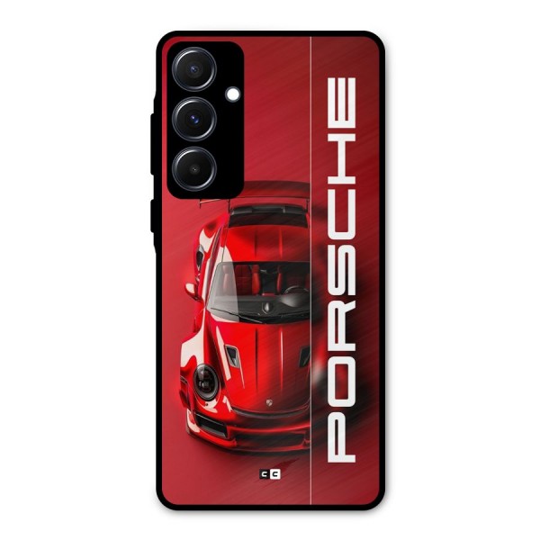 Red Porsche Metal Back Case for Galaxy A55