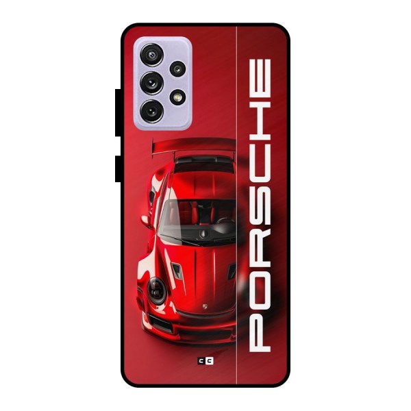 Red Porsche Metal Back Case for Galaxy A72