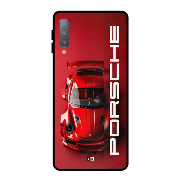 Red Porsche Metal Back Case for Galaxy A7 (2018)