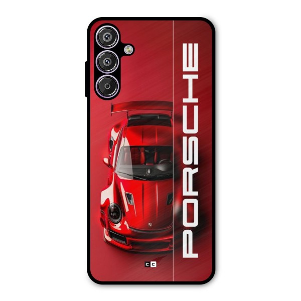 Red Porsche Metal Back Case for Galaxy F15