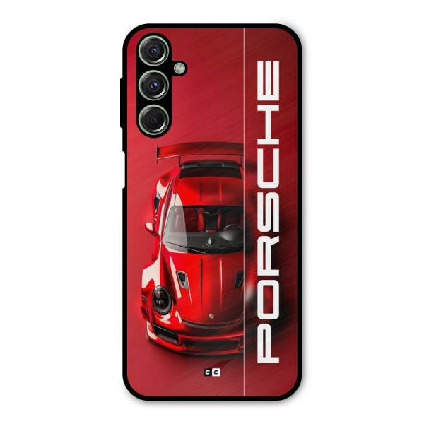 Red Porsche Metal Back Case for Galaxy F34