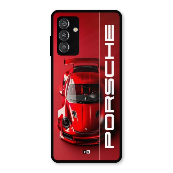 Red Porsche Metal Back Case for Galaxy M14 5G