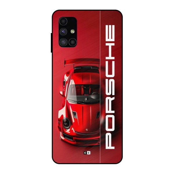Red Porsche Metal Back Case for Galaxy M51