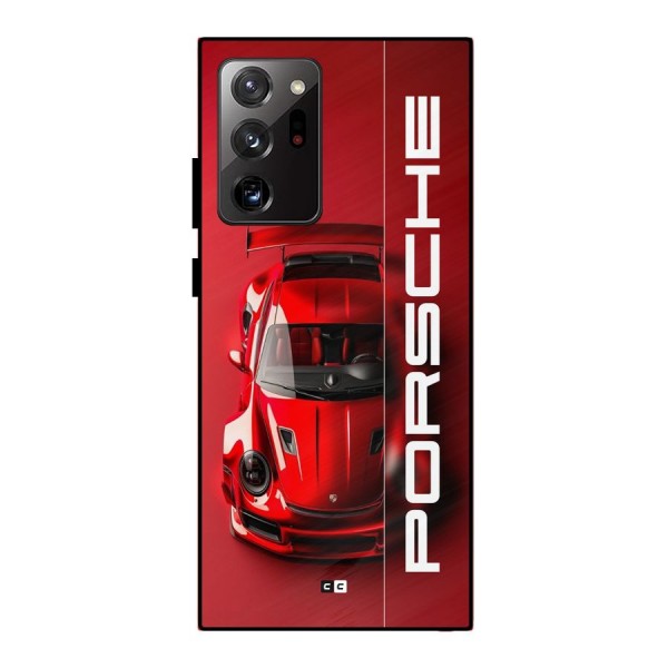 Red Porsche Metal Back Case for Galaxy Note 20 Ultra