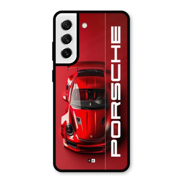 Red Porsche Metal Back Case for Galaxy S21 FE 5G