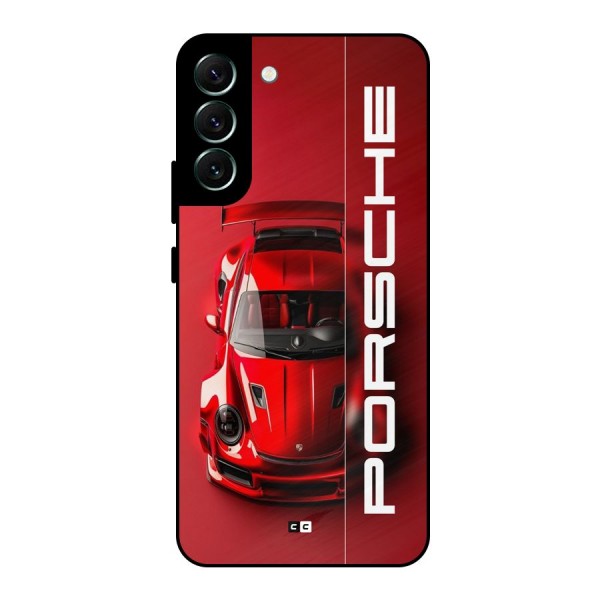Red Porsche Metal Back Case for Galaxy S22 Plus 5G