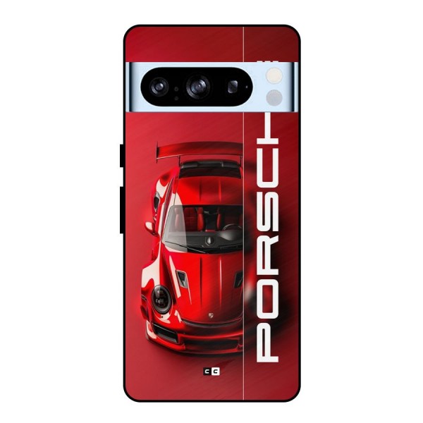 Red Porsche Metal Back Case for Google Pixel 8 Pro