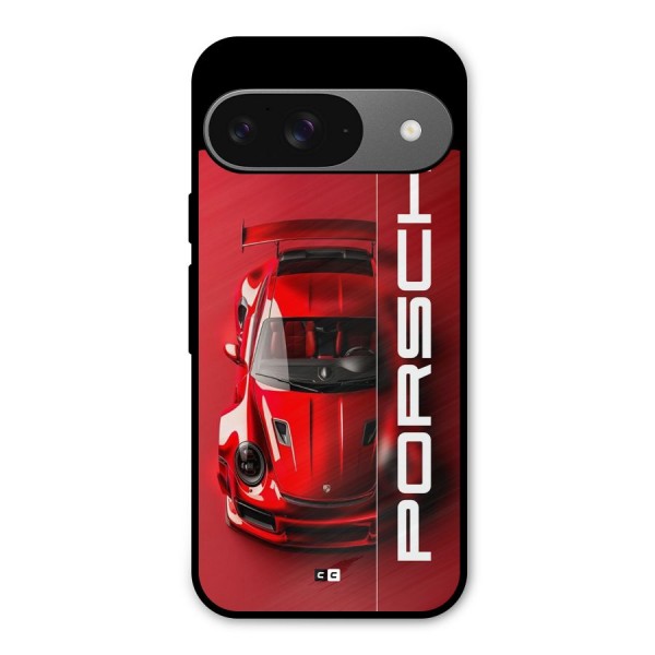 Red Porsche Metal Back Case for Google Pixel 9