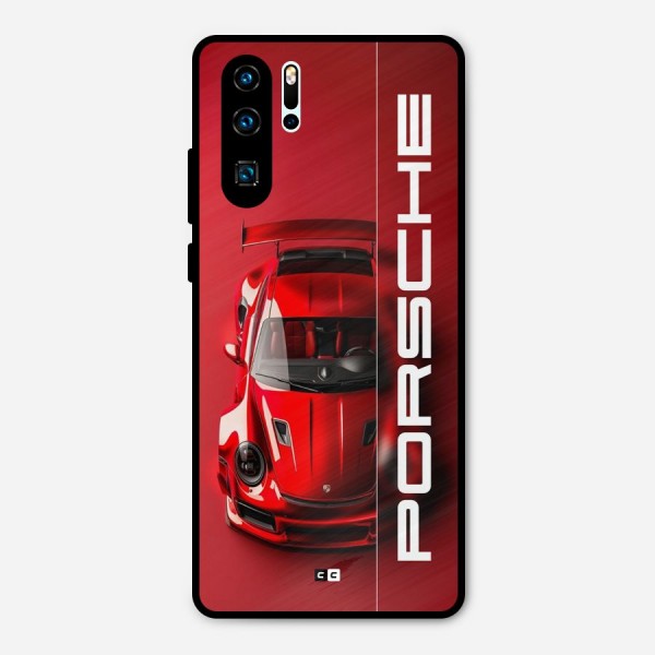 Red Porsche Metal Back Case for Huawei P30 Pro
