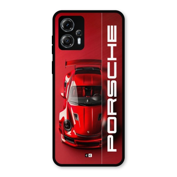 Red Porsche Metal Back Case for Moto G13