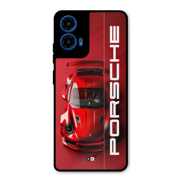 Red Porsche Metal Back Case for Moto G45