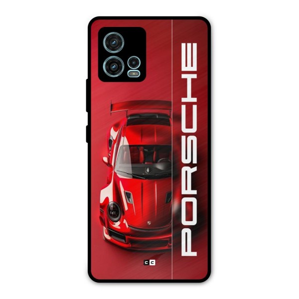 Red Porsche Metal Back Case for Moto G72