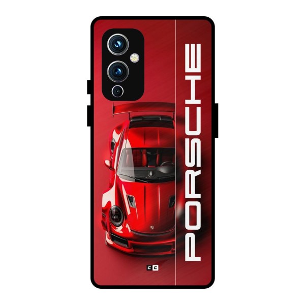 Red Porsche Metal Back Case for OnePlus 9