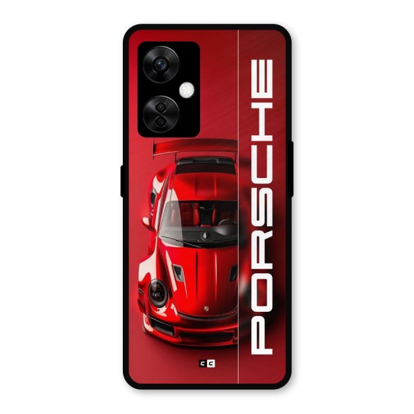 Red Porsche Metal Back Case for OnePlus Nord CE 3 Lite
