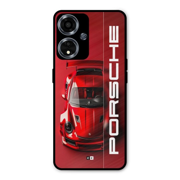Red Porsche Metal Back Case for Oppo A59