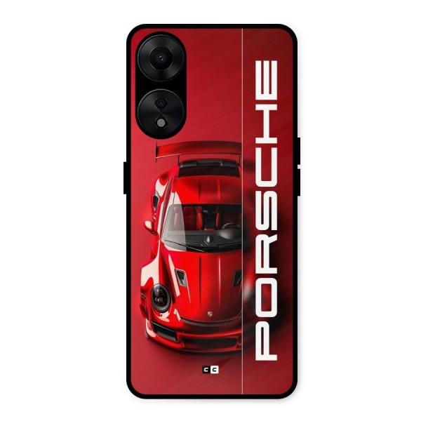 Red Porsche Metal Back Case for Oppo A78 5G