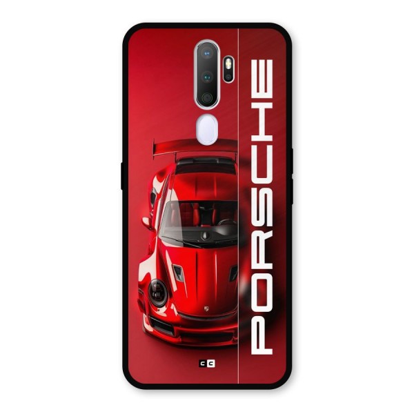 Red Porsche Metal Back Case for Oppo A9 (2020)
