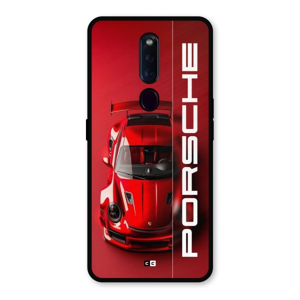 Red Porsche Metal Back Case for Oppo F11 Pro