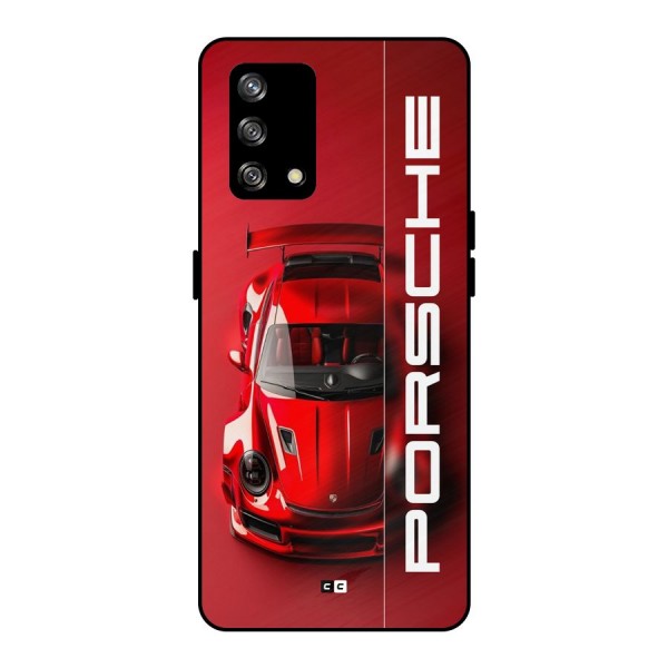 Red Porsche Metal Back Case for Oppo F19s