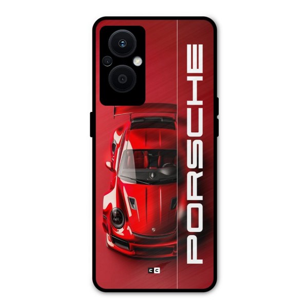 Red Porsche Metal Back Case for Oppo F21s Pro 5G