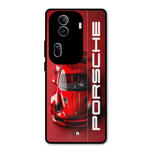 Red Porsche Metal Back Case for Oppo Reno11 Pro 5G