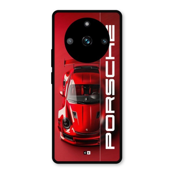 Red Porsche Metal Back Case for Realme 11 Pro