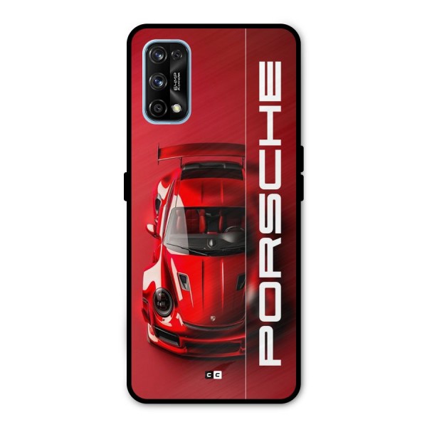 Red Porsche Metal Back Case for Realme 7 Pro