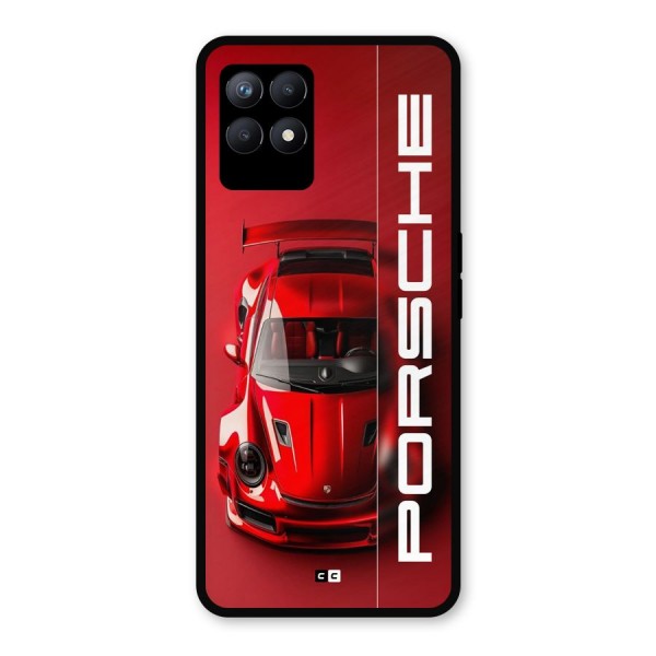 Red Porsche Metal Back Case for Realme 8i