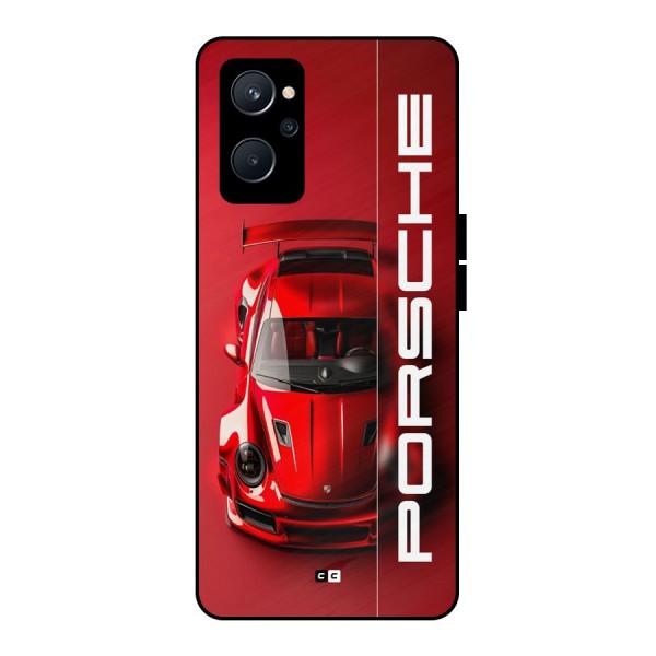 Red Porsche Metal Back Case for Realme 9i 5G