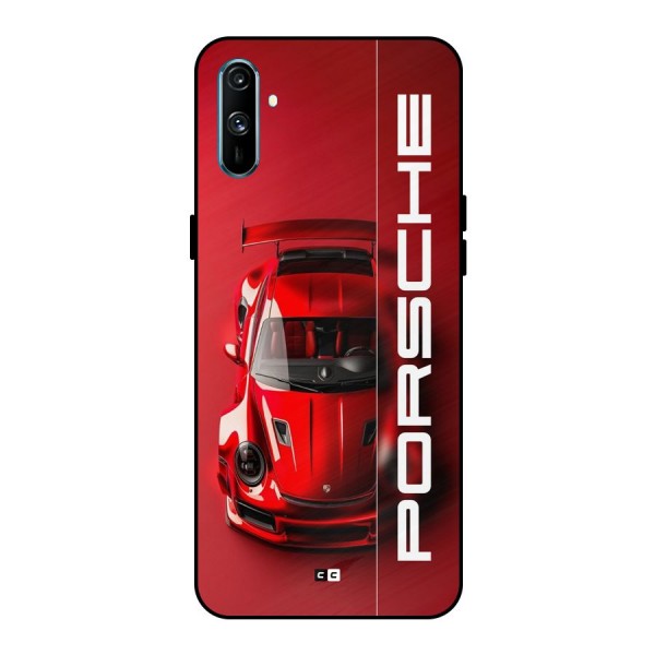 Red Porsche Metal Back Case for Realme C3