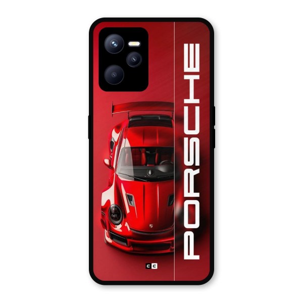 Red Porsche Metal Back Case for Realme C35