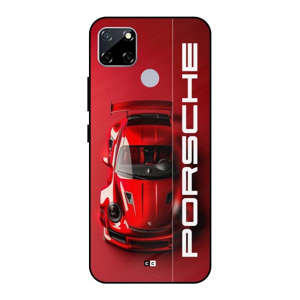 Red Porsche Metal Back Case for Realme Narzo 30A