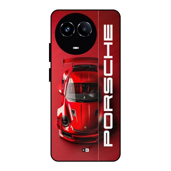 Red Porsche Metal Back Case for Realme Narzo 60X