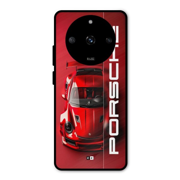 Red Porsche Metal Back Case for Realme Narzo 60 5G