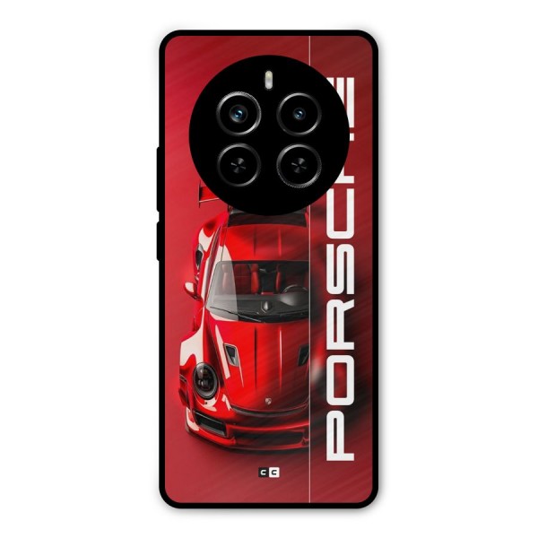Red Porsche Metal Back Case for Realme P1 Pro