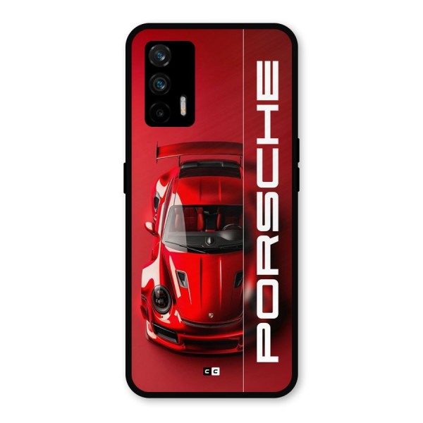 Red Porsche Metal Back Case for Realme X7 Max