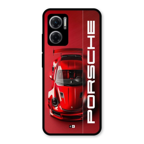 Red Porsche Metal Back Case for Redmi 11 Prime 5G